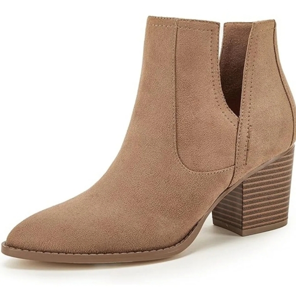 Huiyuzhi Womens Ankle Boots Slip on Cutout Pointed Toe Snakeskin (Size 9) - Picture 1 of 9